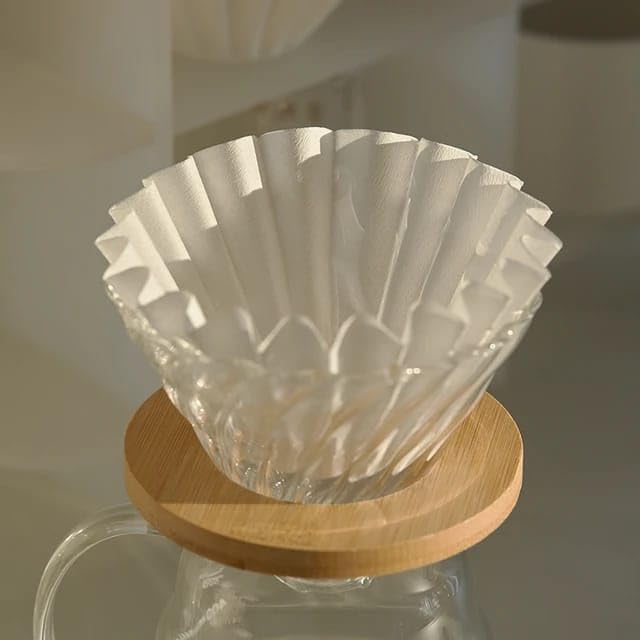 Liying 1-2 Cup Small Coffee Filters, 50 Count, Disposable Basket Paper, Compatible with Kalita Wave Dripper 155 Series, Pour Over and Drip Coffee Maker