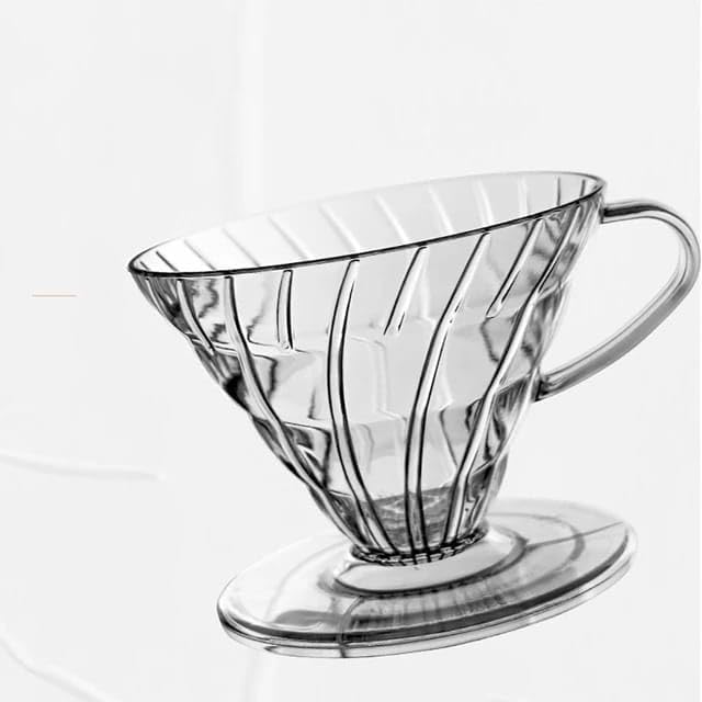 Liying V-01 Acrylic Pour Over Coffee Dripper, 1-2 Cups, Reusable Filter, Slow Brewing Accessories