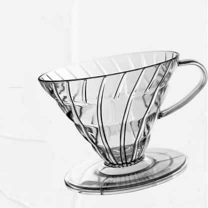 Liying V-01 Acrylic Pour Over Coffee Dripper, 1-2 Cups, Reusable Filter, Slow Brewing Accessories
