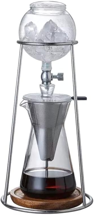Liying Cold Brew Coffee and Tea Maker 400ml, Dripper Iced Coffee Brewer Maker with Adjustable Water Flow, Stainless Steel Filter, Borosilicate Glass for coffee shop, cafe, hotel and home