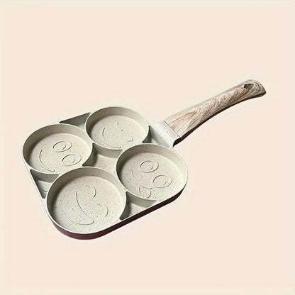 Liying Smiley Face Pancake Griddle Pan, 4 Mini Faces, Nonstick, 35cm x 18cm