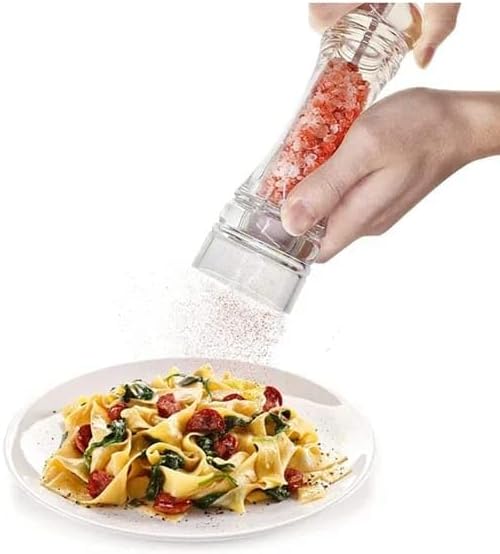 Acrylic Salt and Pepper Mills, Manual Pepper Grinder Set, 18cm x 6cm, Set of 2