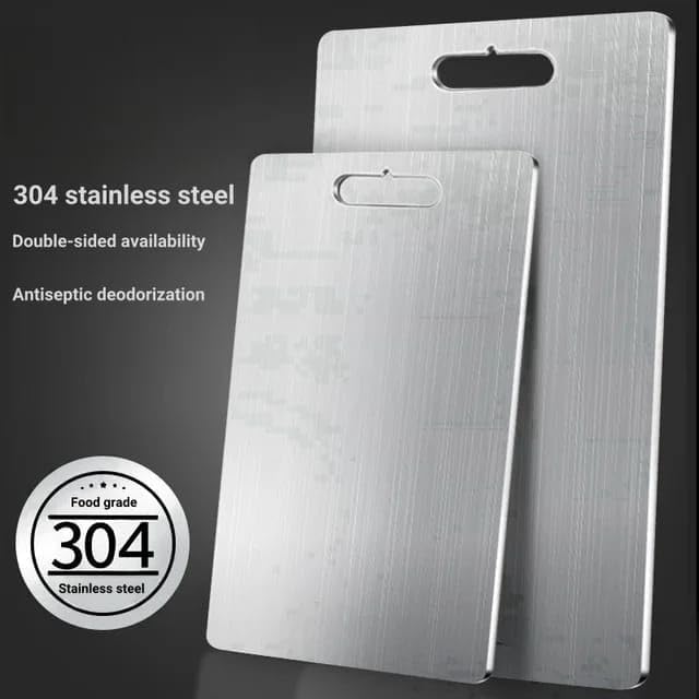 Liying Stainless Steel Cutting Board - Cutting Boards (29 * 20cm) for Kitchen, Dishwasher Safe Double-Sided Stainless Steel Board for Home, Kitchen, Outdoor Camping, Restaurant & Hotel (Small)
