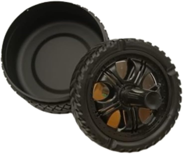 Liying wheel Design with Spinning Tray Metal | Indoor and Outdoo Cigar Ashtrays for Home, Office Tabletop Decoration, Clear Tabletop Ashtray (10cmx9cmx10cm)