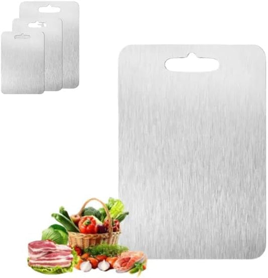 Liying Stainless Steel Cutting Board - Cutting Boards (29 * 20cm) for Kitchen, Dishwasher Safe Double-Sided Stainless Steel Board for Home, Kitchen, Outdoor Camping, Restaurant & Hotel (Small)