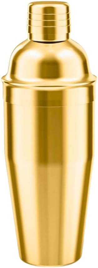 Liying Stainless Steel Cocktail Shaker 500ml, Drink Mixer with Built-in Strainer for Mixing Drinks Margaritas (Gold)
