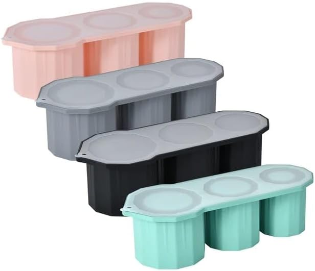 Liying Ice Cube Tray For Stanley Cup 30-40 Oz,Silicone Stanley Ice Mold For Stanley Cup,Cylinder-Shaped Stanley Cup Ice Mold With Lid For Drinks, Coffee (Multicolour)