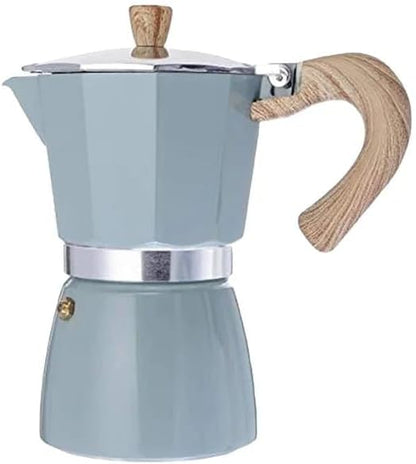 Liying Stovetop Espresso Maker Moka Pot (3cup), Leak-Proof, Perfect for Authentic Cuban & Italian Style Espresso (BLUE)