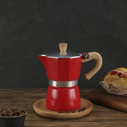 Liying Stovetop Espresso Maker Moka Pot (3cup), Leak-Proof, Perfect for Authentic Cuban & Italian Style Espresso (RED)