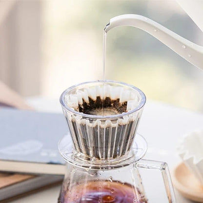 Liying V01 Acrylic Coffee Dripper, 1-2 Cups, Pour Over Coffee Maker, Reusable Coffee Filter Cup, Slow Brewing Accessories for Home, Cafe, Restaurants (White)