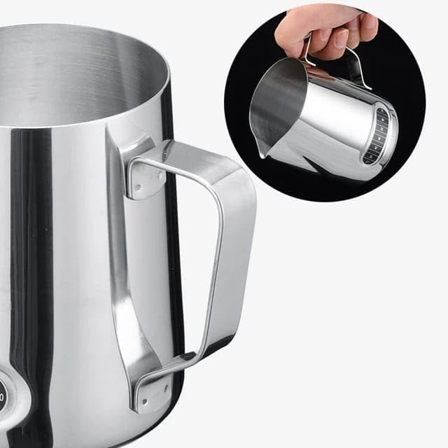 Liying 550ml Milk Frother Stainless Steel Jug with temprature lable Steaming Pitcher for Milk, Coffee, Cappuccino, Latte…