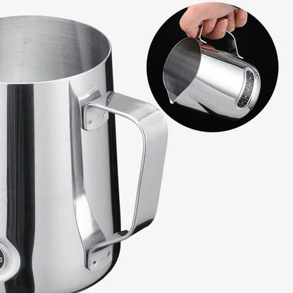 Liying 550ml Milk Frother Stainless Steel Jug with temprature lable Steaming Pitcher for Milk, Coffee, Cappuccino, Latte…