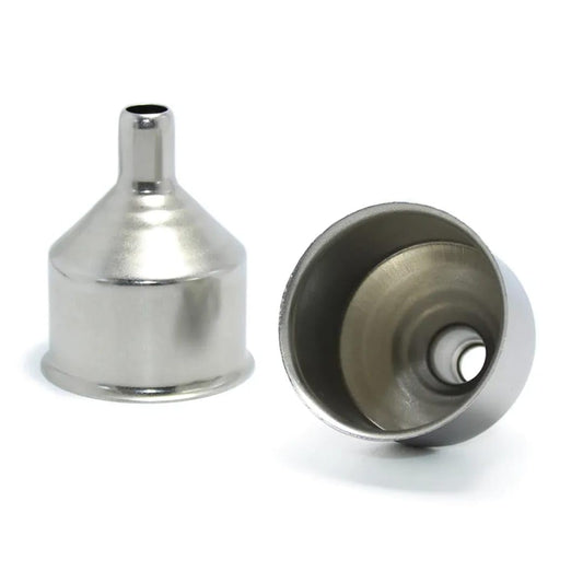Liying 2pcs Stainless Steel Funnel for Flasks, Small Metal Funnel for Filling Drinking Liquor Flask, Transferring Oil, Juice, Milk, Attached Screw-On Cap