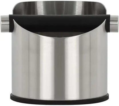 Liying Stainless Steel Espresso Knock Box (Round) Container Waste Bin Coffee Tools for Barista and Non-slip Base (Silver)