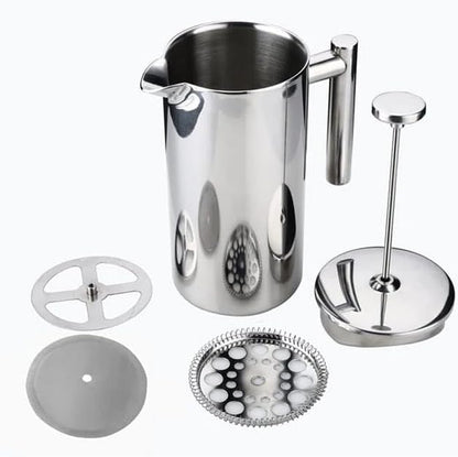 Liying 350ml French Press Coffee Maker, Sturdy Insulated Coffee Press, Stainless Steel Mini Camping Coffee Maker, Small French Press, Elegant Travel Coffee Pot, 1-2 Cup Capacity
