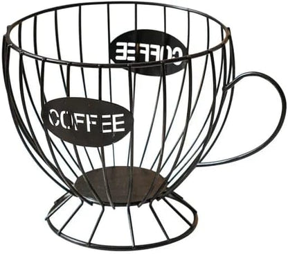 Liying Coffee Capsule Basket for Counter Coffee Table Bar, Metal Espresso Pod Keeper Storage for Home Cafe Hotel, (Black)