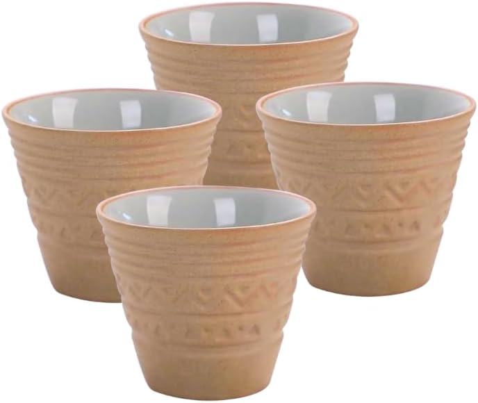 Liying 4Pcs handmade Ceramic Coffee Cup, Espresso Cup 50ml for Turkish, Tea, coffee Eco-Friendly Unique Gift for Home, Weddings
