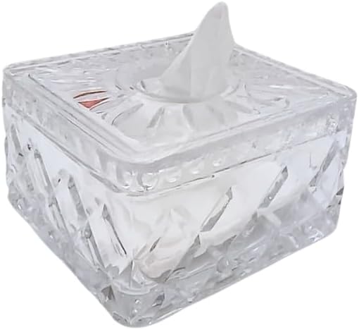 Liying 1Pcs Square Shape Crystal Tissue Box Glass for Table Top, Crystal Napkin Holder, Table Top Decor, Car Decoration Rustic Tissue Case #1