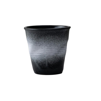 Liying Retro Ceramic Coffee Cup 75ml Handmade Art design cup for coffee Cappuccino Tea white shade black Cups