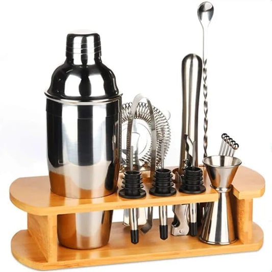 Liying Cocktail Shaker Set,16-PCS Bartender Kit with Stylish Bamboo Stand,25oz/750ml Martini Shaker Set,Stainless Steel Professional Bar Tool Set,Perfect Home Bartending Kit,Great Gift Idea