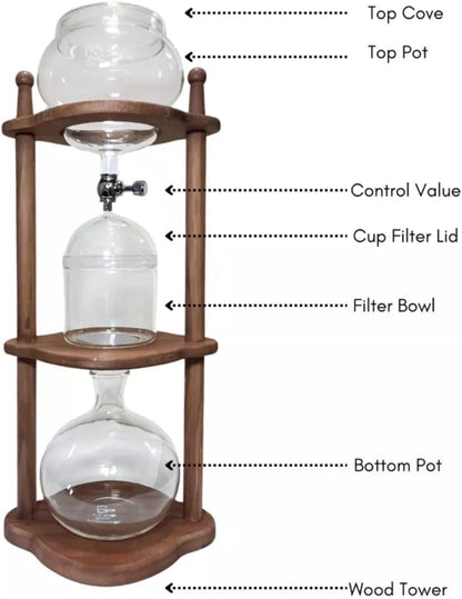 Liying Cold Brew Coffee and Tea Maker, 800ml, Dripper with Adjustable Water Flow, Stainless Steel Filter, Borosilicate Glass #1