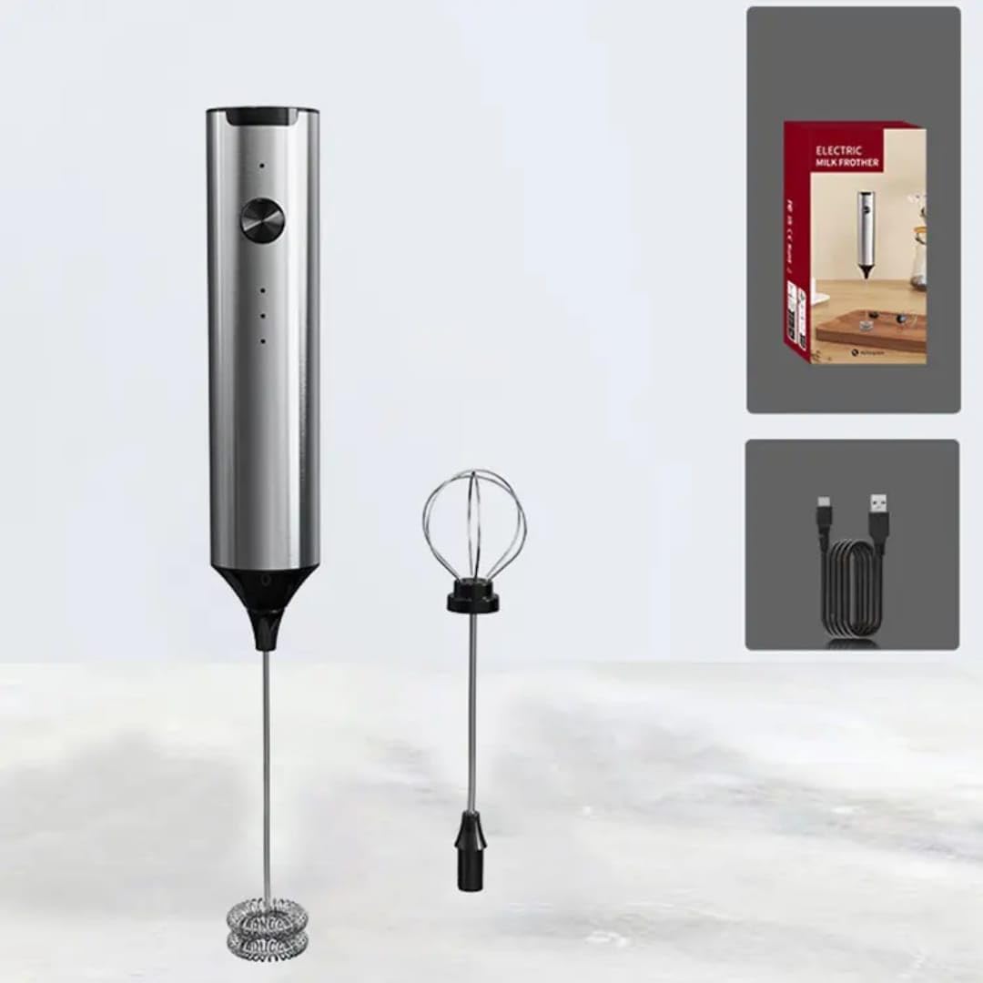 Liying Milk Frother Rechargeable with Stand, Handheld Frother Wand for Coffee with 3 Heads 3 Speed, Powerful Hand Mixer Electric Whisk for Latte, Cappuccino, Frappe, Matcha, Hot Chocolate, Keto Diet