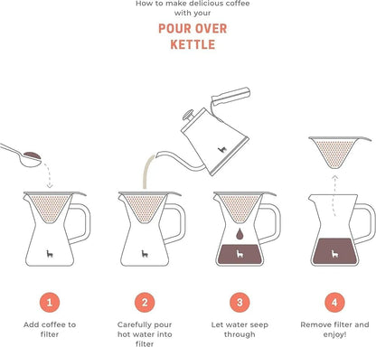 Liying 1000ml Coffee Kettle, Gooseneck Spout Pots for Drip, Coffee French Press and Tea Suitable for Stove and Any Heat Source