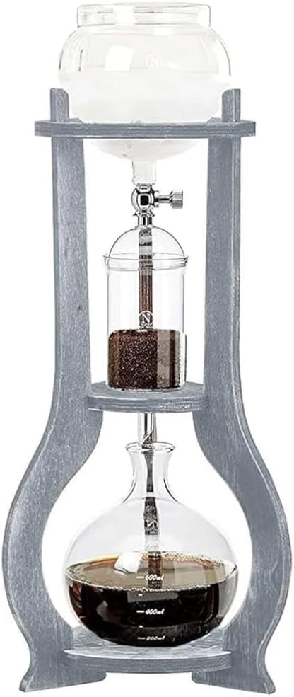 Liying Cold Brew Coffee and Tea Maker, 800ml, Dripper with Adjustable Water Flow, Stainless Steel Filter, Borosilicate Glass (Grey)