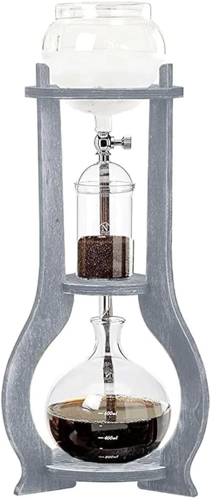 Liying Cold Brew Coffee and Tea Maker, 800ml, Dripper with Adjustable Water Flow, Stainless Steel Filter, Borosilicate Glass (Grey)