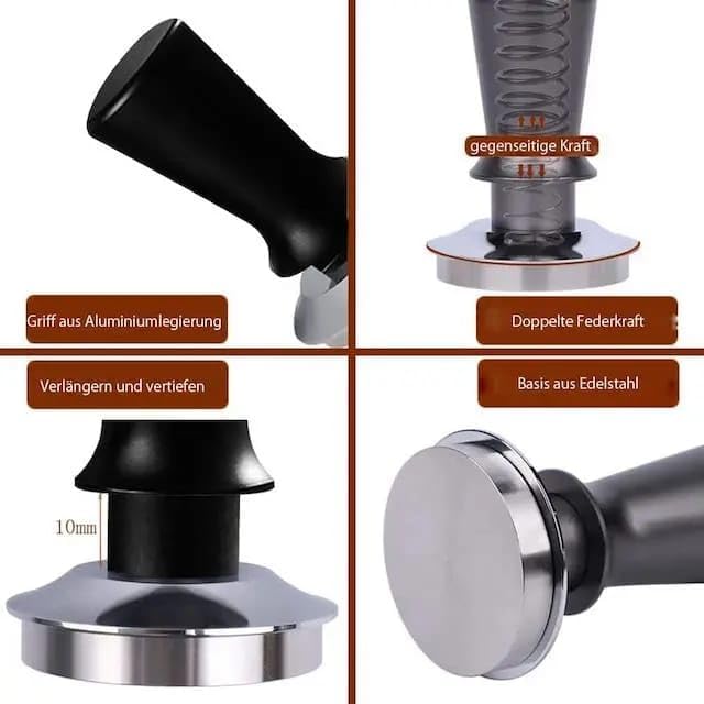 Liying 51mm Espresso Coffee Tamper, Espresso Press Tool with 304 Stainless Steel Tamper Base and Black Handle for Barista Espresso Machines