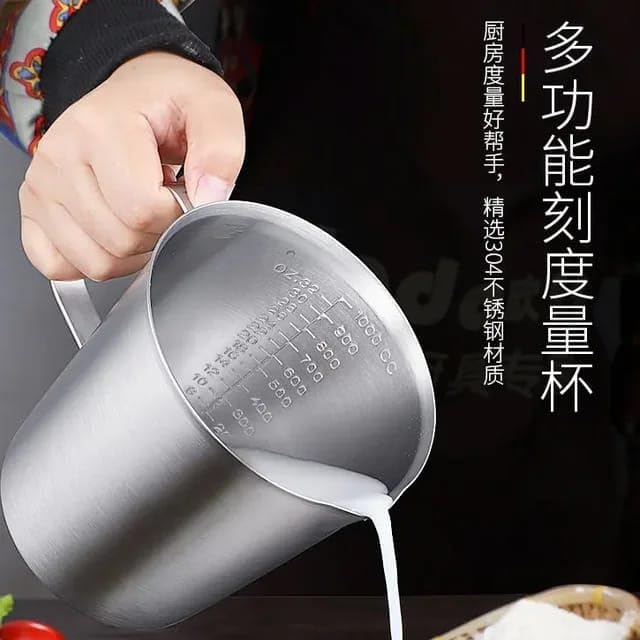 Liying 1.5L Stainless Steel Milk Frothing Pitcher with measurement and Marking Handle for Espresso Machines, Latte Art