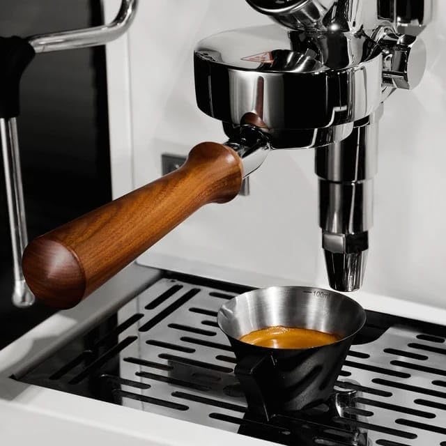 Liying 53mm Bottomless Wooden Handle Portafilter - Authentic Italian Portafilter with one pair Puck Screen with holder