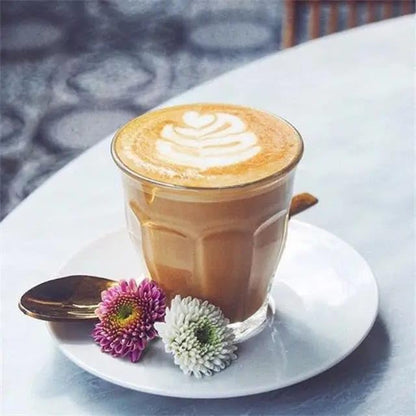Liying Piccolo Coffee Cups Set of 6 Clear Glass Cups 90ml for Coffee/Milk Insulated Shot Glasses Regular Espresso Accessories for CoffeeShop, Home, Kitchen and bar