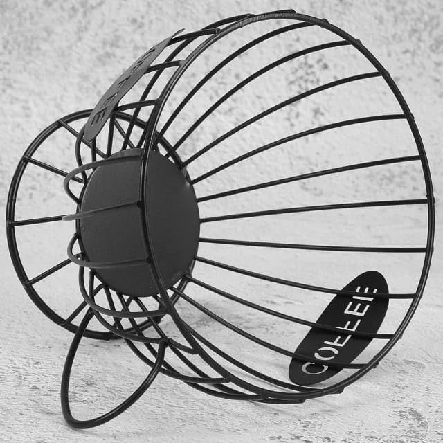 Liying Coffee Capsule Basket for Counter Coffee Table Bar, Metal Espresso Pod Keeper Storage for Home Cafe Hotel, (Black)