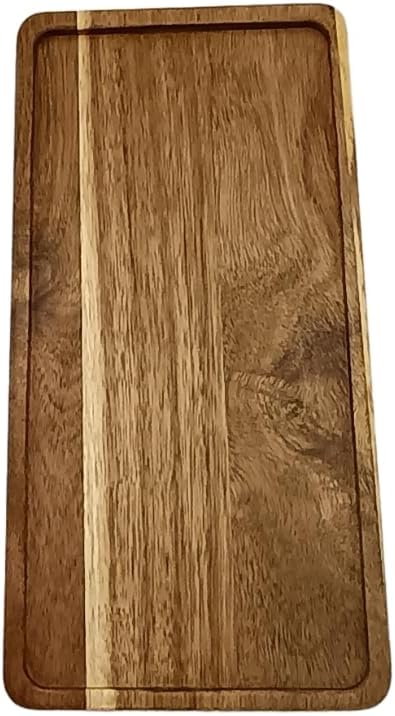 Liying Rectangular Serving Oak Wooden Tray 30x15cm for Serving Beverages & Food on Bar, Living Room, Home, Dining Table