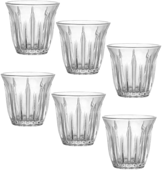 Liying Espresso Cups Set of 6 Clear Glass Cups 90ml for Coffee/Milk Insulated Shot Glasses Regular Espresso Accessories for Coffee Shop, Home, Kitchen and bar