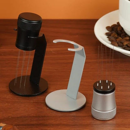 Liying WDT Tool Espresso Distribution Tool with Stand, Magnetic Coffee Stirrer, Extra Needle Set for Barista Accessories (Grey)