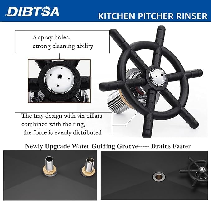 Liying Stainless Steel Espresso Coffee Bar Countertop Pitcher Rinser Sink with Side Spray,Drain and Drip Tray,Matte Black Large Size 20.86 x 6.37 x 1.49 Inches
