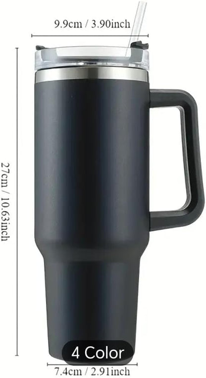 Liying 40 oz S.Tumbler with Handle and Straw - Cold-11h & Hot-7H, Insulated Cup Travel Tumbler with Flip Lid, Protective Boot, Carrying Case, Stainless Steel Tumbler Water Bottle (Black) #1