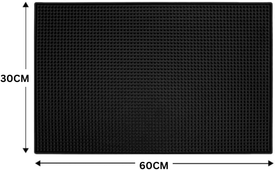 Liying 1Pcs Premium Coffee Bar Mat, 60x30cm, Absorbent, Non-Slip Silicone, for Coffee Makers, Espresso Machines, Countertops (Black/Brown)