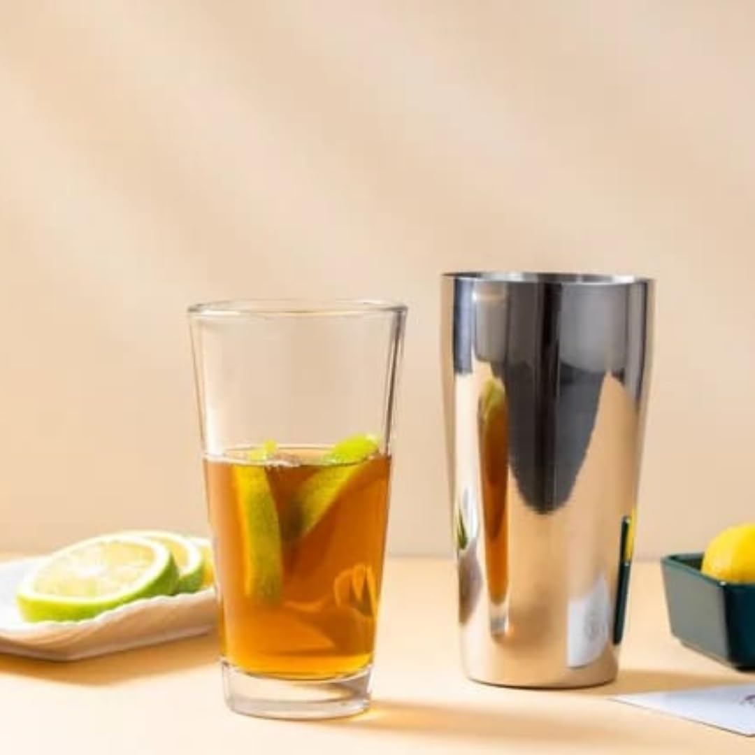 Liying Compact Cocktail Bartender Shaker 600ml, 23.5cmx 6cm, BPA-Free, Leak-Proof Design for bar, kitchen, home, Barista (Plain)