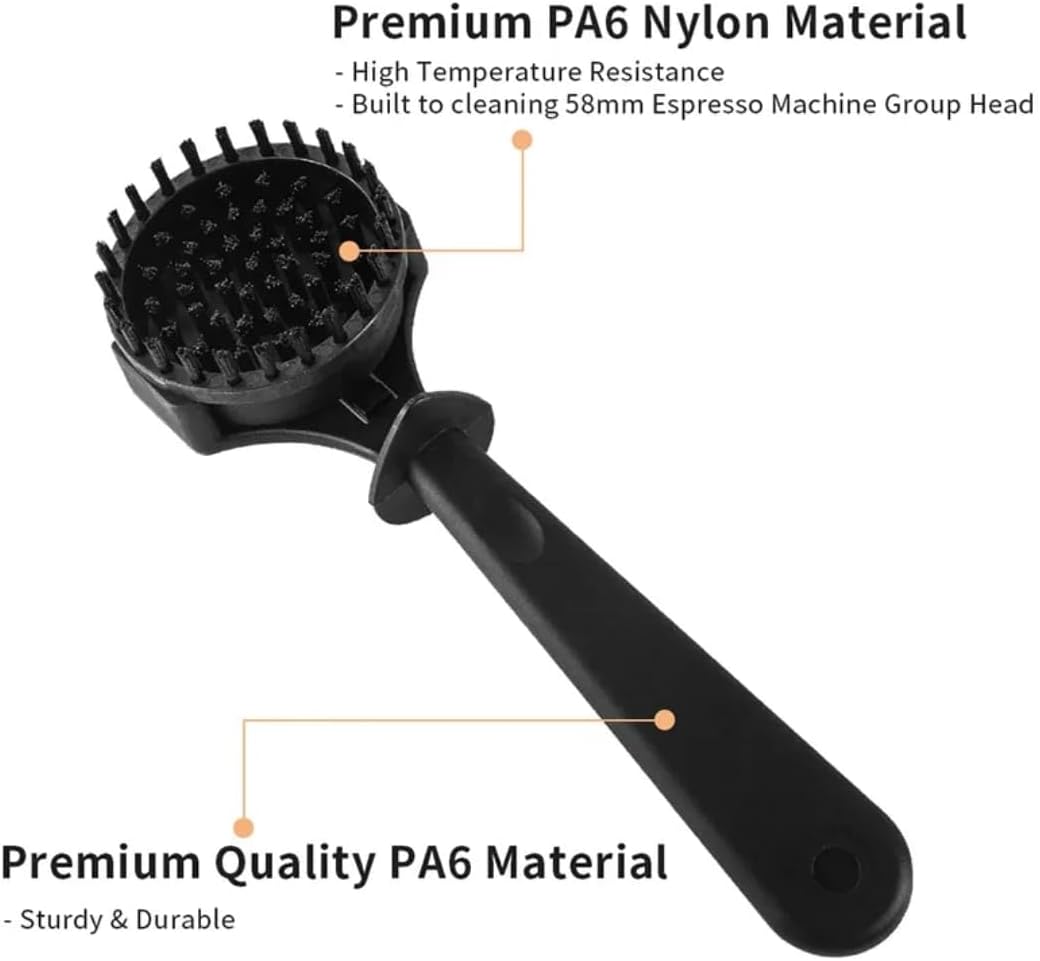 Liying 58mm Espresso Grouphead Coffee Machine Cleaning Brush, Detachable Nylon Bristles Espresso Machine Cleaning Bristle