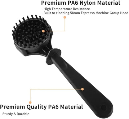 Liying 58mm Espresso Grouphead Coffee Machine Cleaning Brush, Detachable Nylon Bristles Espresso Machine Cleaning Bristle