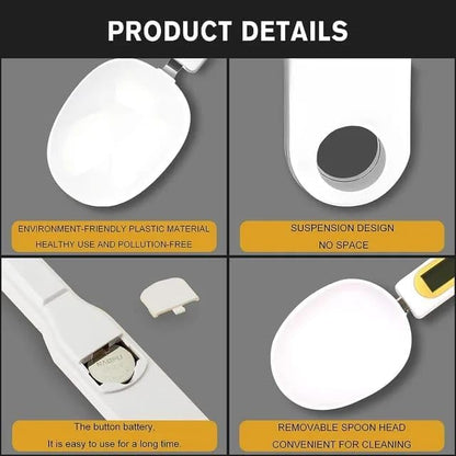 Liying Digital Measuring Spoon, Electronic Adjustable Measuring Spoon Scale 500g / 0.1g High Precision for Kitchen Gadgets Daily Meals Pet/Dog Food Measuring Scoop (White)