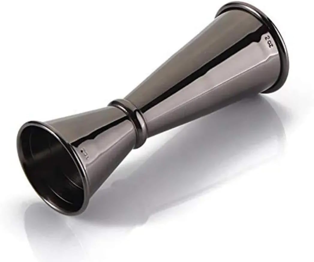 Liying Double Jigger Cocktail Measuring Cup, 304 Stainless Steel, Japanese Style, Black, 2-Piece (short) 30ml