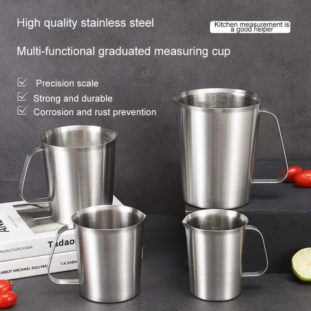 Liying 1.5L Stainless Steel Milk Frothing Pitcher with measurement and Marking Handle for Espresso Machines, Latte Art