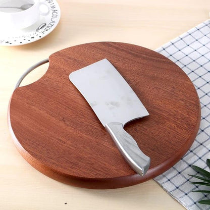 Round Wood Cutting Board, 36cm Diameter, One Piece, No Glue, Non-Toxic, Thick Hardwood