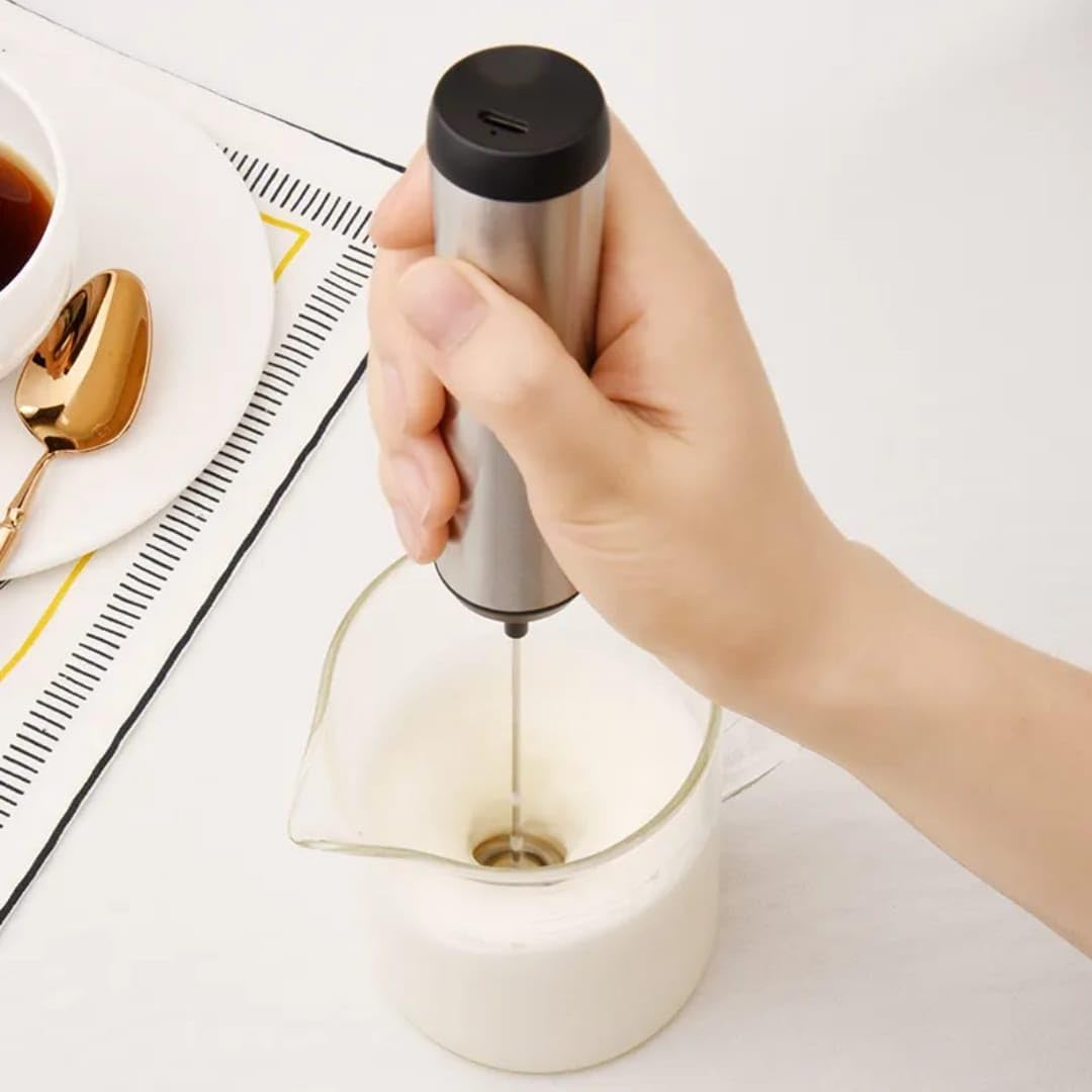 Liying Milk Frother Rechargeable with Stand, Handheld Frother Wand for Coffee with 3 Heads 3 Speed, Powerful Hand Mixer Electric Whisk for Latte, Cappuccino, Frappe, Matcha, Hot Chocolate, Keto Diet