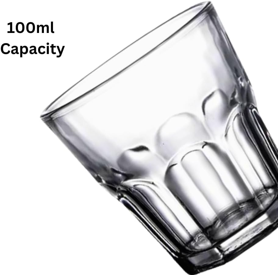 Liying Cortado Cups Set of 6 Clear Glass Cups 100ml for Coffee/Milk Insulated Shot Glasses Regular Espresso Accessories for CoffeeShop, Home, Kitchen and bar