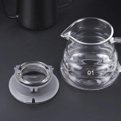Liying Clear Glass Range Coffee Server (300ML) Carafe with Lid for Pour Over Tea & Coffee Maker, Heat Resistant Glass…